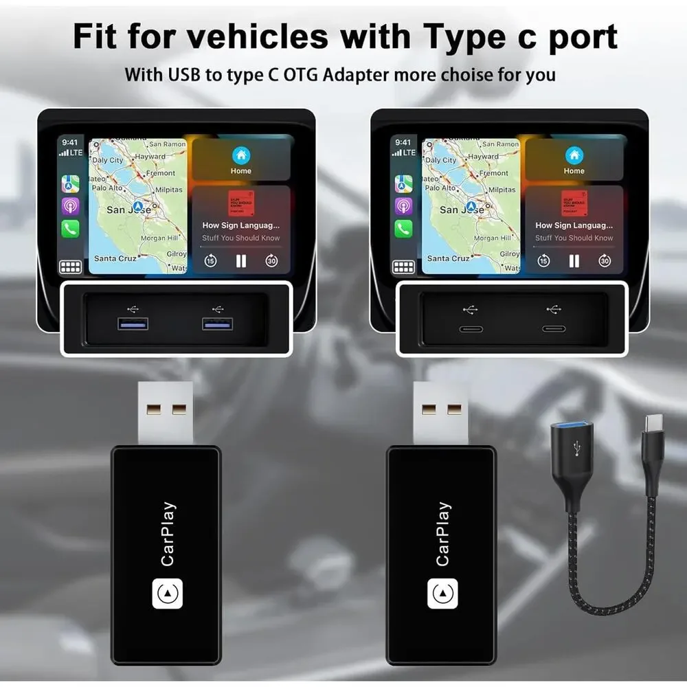 Wired to Wireless CarPlay Adapter